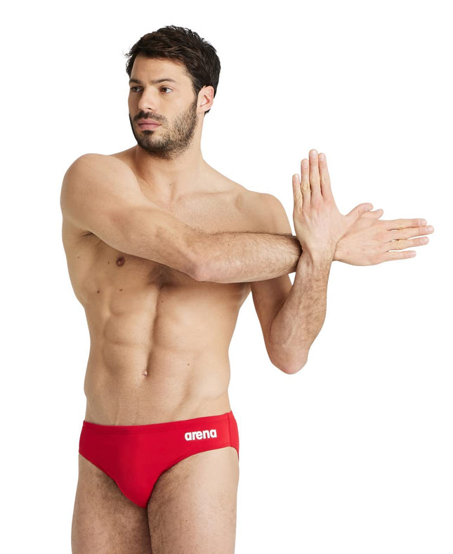 Arena Men's Standard Team Swim Briefs Solid, Red-W