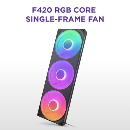 NZXT F420 RGB Core - 420mm Single-Frame RGB Fan Unit - Black