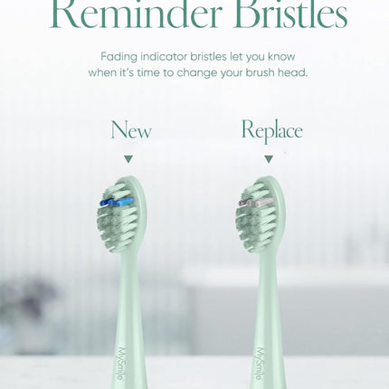 MySmile DY156 Electric Toothbrush for Adults, Rechargeable Sonic Battery Toothbrush Portable with 3 Brush Heads, 2 Mins 5 Modes Smart Timer, 45000VPM, One Charge for 60 Days - Green