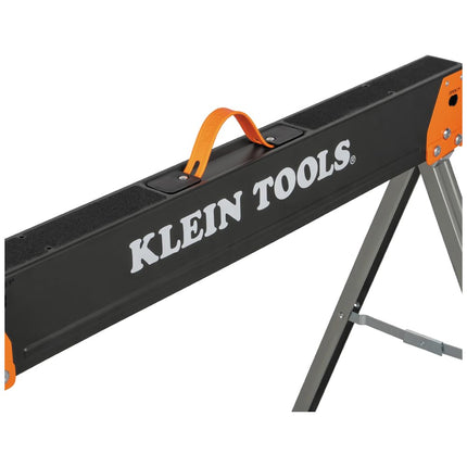 Klein Tools 66187 Folding Saw Horse, Heavy Duty Legs, Metal Saw Horse for Woodworking, Carpenters, Contractors, 2-Pack