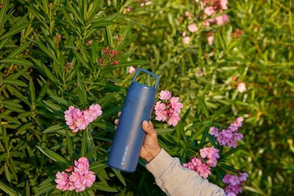 Stanley IceFlow Cap and Carry Water Bottle 36 oz | Wide Mouth Twist Lid | Lightweight and Leakproof for Travel and Sports | Insulated Stainless Steel | BPA-Free | Azure
