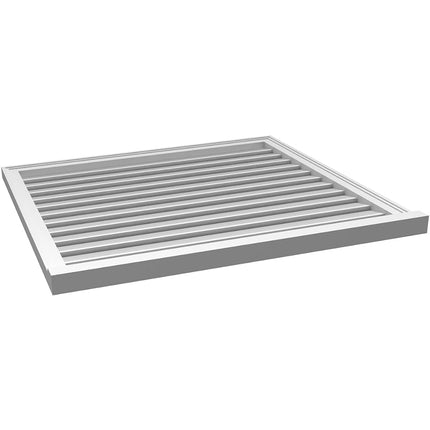 40"W x 36"H Rectangle Surface Mount PVC Gable Vent: Functional, w/ 2"W x 2"P Brickmould Sill Frame