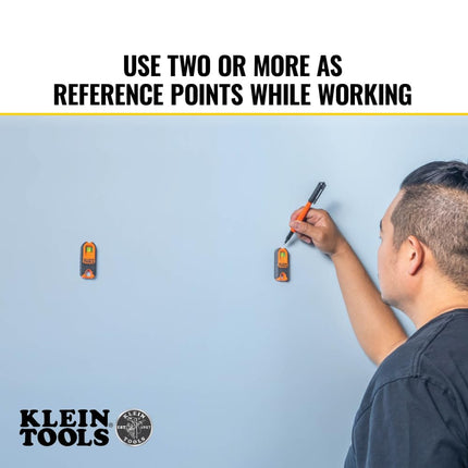 Klein Tools MSF1002 Magnetic Stud Finder and Level, Compact, Wood and Metal Detector with Bubble Vial for Accurate Markings, Felt Pad Backing, 2-Pack