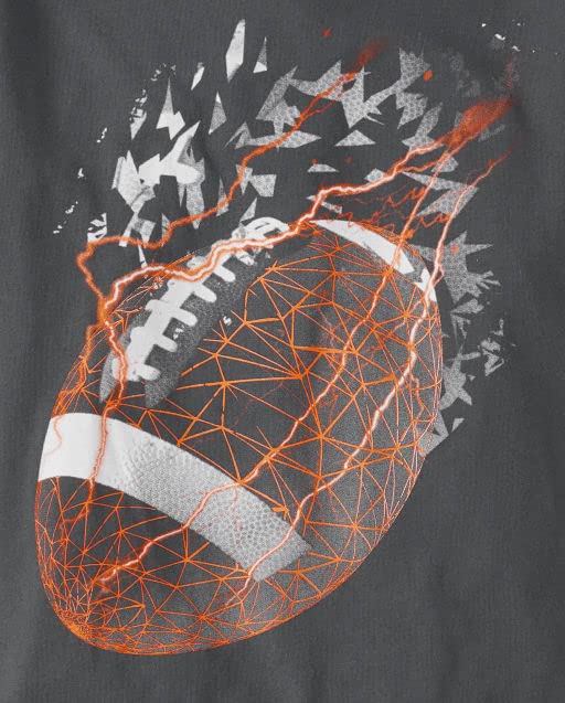 The Children's Place Sports Short Sleeve Graphic T-Shirts, Football/Player/Game on 3-Pack, Large