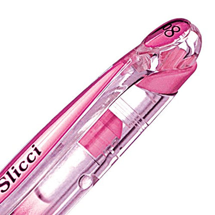 Pentel Arts Slicci Metallic 0.8 mm Needle Tip Gel Pen, Metallic Pink Ink, Box of 12 (BG208-MP)