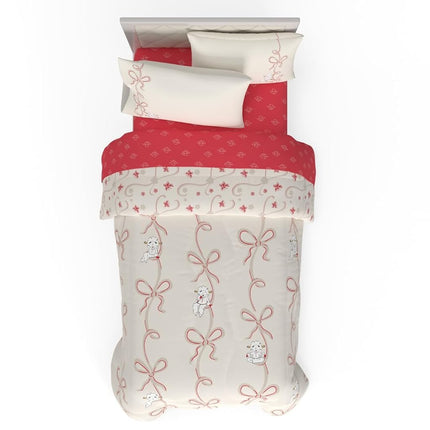 Lamb Chop Retro Classic 5 Piece Twin Bedding Set - Super Soft Cozy Reversible Comforter and Sheet Set with Sham, (Officially Licensed Product) by Franco