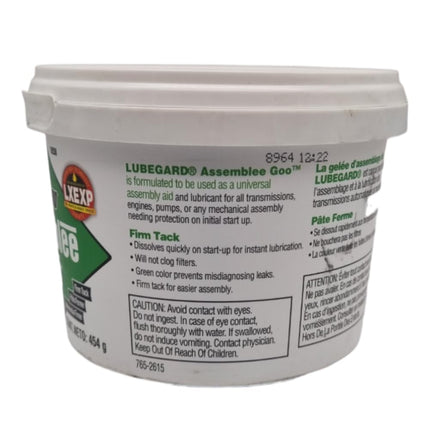 Lubegard 19250 Dr. Tranny Assemblee Goo, Green, Firm Tack Lubricant, 16 oz.