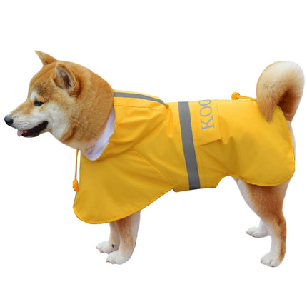 KOOGAL Pet Large Dog Raincoat Apparel Poncho Waterproof for Medium Large Sized for Dog Raincoat Clothes Jacket,Dog Rain Jacket (Yellow, 3XL)
