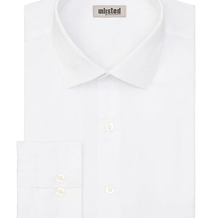UNLISTED Men's Solid Dress Shirts, White, 3XL 19" Neck 34/35" Sleeve Big