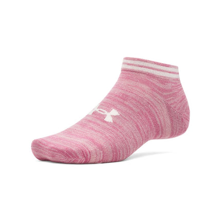 Under Armour Essential Low Socks 6 Pack, (673) Tourmaline Pink/Stone/Stone, Large