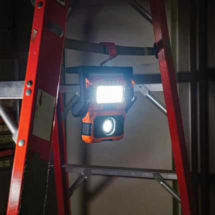 Klein Tools 56417 MODbox Rechargeable 3000-Lumen LED Work Light, Portable 2-in-1 Flood and Spot Light, 360-Degree Rotation, Compatible with MODbox Rail System