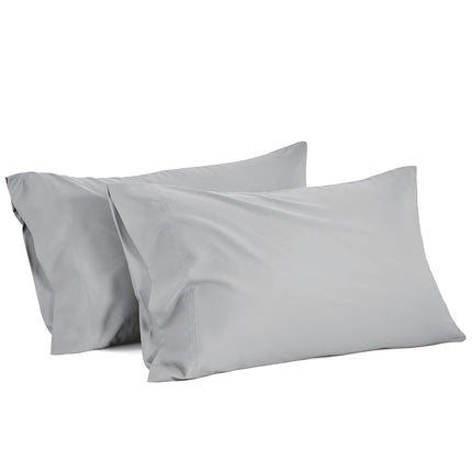 BEDELITE Pillow Cases Standard Size 2Pcs, Rayon from Bamboo, Silver Grey