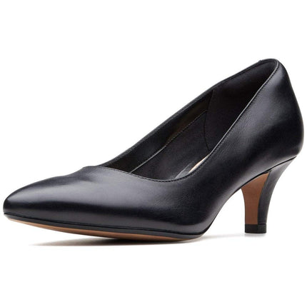 Clarks Women's Linvale Jerica Pump, Black Leather, 6 UK Wide