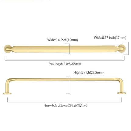 Asidrama 10 Pack 7.5 Inch(192mm) Brushed Gold Kitchen Cabinet Handles, Cabinet Pulls Kitchen Cabinet Hardware for Cupboard Drawer Pulls