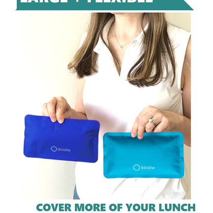 Large Ice Packs for Lunch Box, Bags, Bento Boxes, 4 Pack, Slim Soft Reusable Bags for Kids Boys Adults, Travel School Work Camping, Long-Lasting Cold, Flexible | Blue