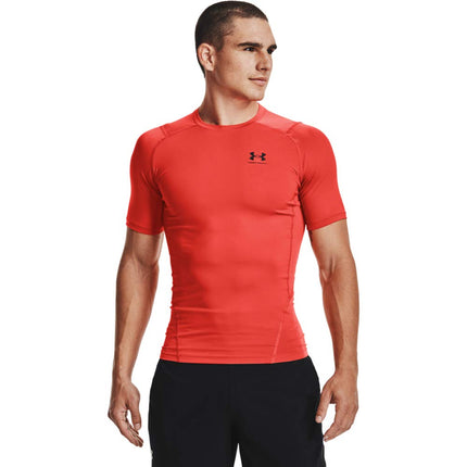Camiseta de manga corta de compresión HeatGear para hombre de Under Armour, naranja oscuro (860)/negro, M
