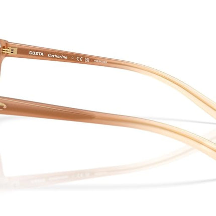 Costa Del Mar Women's Catherine Sunglasses, Sandbar/Copper Silver Mirrored Polarized 580g, 57 mm