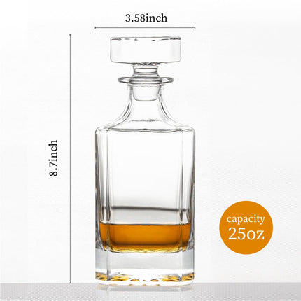 Square 26oz Whiskey Decanter with Glass Stopper
