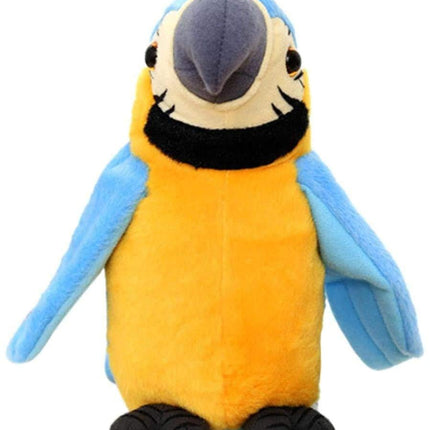 Talking Macaw Parrot Repeat What You Say Stuffed Animal Plush Toy Electronic Record Animated Bird Shake Wings Speaking Parrot Pet Plush Interactive Toys for Kids Boys Girls Christmas Birthday Gift