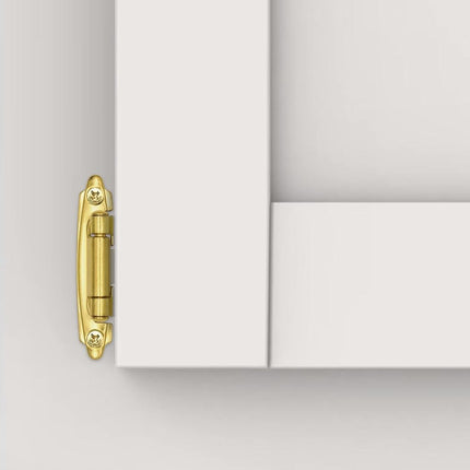 3/8 Inch Inset Brass Gold Cabinet Hinges, (10 Pairs - 20 Pack) Self Closing Hinges for Cabinets Doors, Kitchen Cabinet Door Hinges Hardware