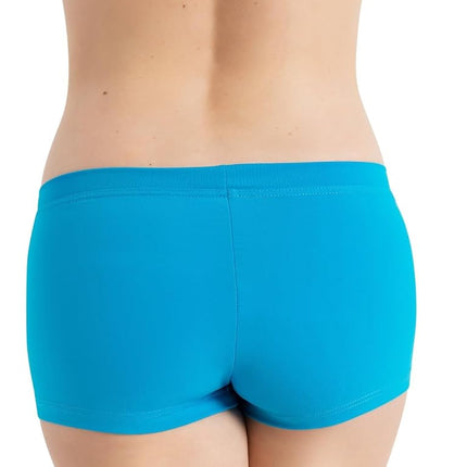Capezio Women's Team Basic Boy Cut Low Rise Short, Turquoise, X-Large