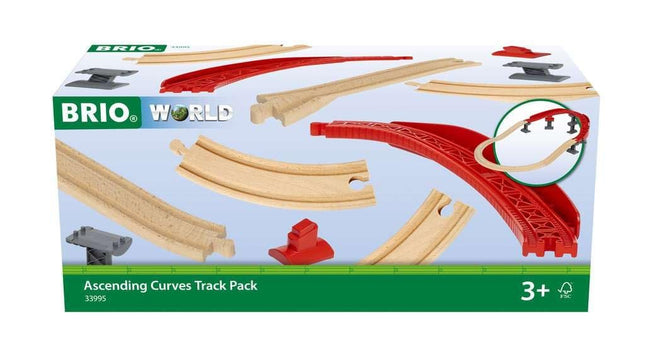 BRIO World 33995 Schienenpaket Berg und Tal - 16-teiliges Schienenpaket mit vielen tollen Layout-Möglichkeiten - Kompatibel mit Allen Produkten der BRIO World und empfohlen für Kinder ab 3 Jahren