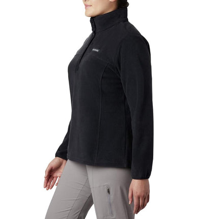 Columbia Women's Plus Size Benton Springs 1/2 Snap Pullover, Black, 3X