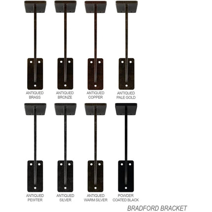 Ekena Millwork BKTM02X09X09BRHDB 2 inch W x 9 inch D x 9 inch H Bradford Steel Bracket, Hammered Dark Bronze