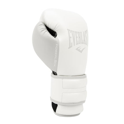 Everlast Powerlock 2R 12oz Boxing Gloves, White/White Boxing Gloves for Bags, Mitt Work & Sparring, Advanced Turnback Wrist Support, Quad Layered Foam Inner & Ergonomic Grip - Authentic Everlast Gear