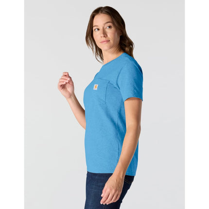 Carhartt Men's 106538 Relaxed Fit Lightweight Short-Sleeve Logo Graphic T-Shirt, Tranquil Blue Heather, XXXL Tall