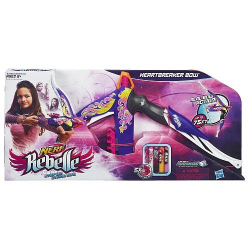 Nerf Rebelle Heartbreaker Bow - Flame Purple Fire - Real Bow Dart Action