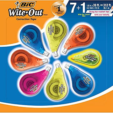 BIC Wite-Out EZ Correct Correction Tape, 7 ct. + 1 Bonus BIC Wite-Out Mini Correction Tape