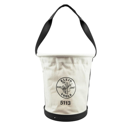 Klein Tools 5113 Canvas Bucket for Tool Storage and Transport, Made in USA, Tapered, Canvas with Web Handle
