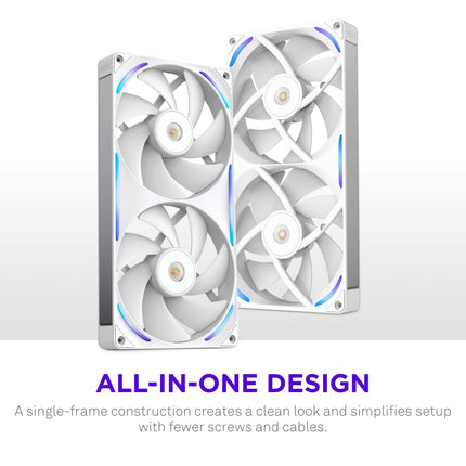 NZXT F280X - 280mm Single-Frame PWM RGB Performance Fan - White