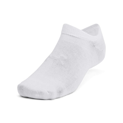 Under Armour Unisex Essential No-Show Socks 6-Pack White L