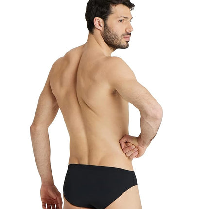 Arena Men's Standard Team Swim Briefs Solid, Black-White, 18