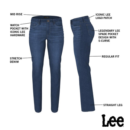 Lee Women's Regular Fit Straight Leg Jean, Anchor (Blue), 12 Short