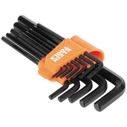 KLEIN TOOLS LS12 12-Piece Long-Arm Hex Key Set, SAE, Heat-Treated, L-Style Keys Sizes 1/16-Inch to 3/8-Inch, Twist-to-Lock Case