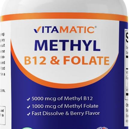 Vitamatic Methyl Folate & B12 Supplement with Pyri