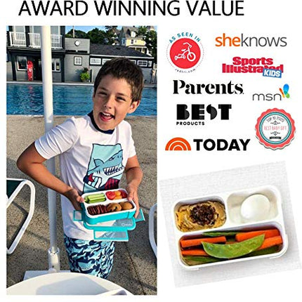Leakproof Bento Lunch and Snack Box Set | Food Prep & Meal Planning Portion Containers for Kids and Adults | BPA Free | Microwave Safe | Accessories One Size Lilac Sparkle MINI