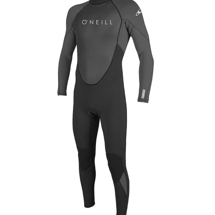 O'Neill Men's Reactor II 3/2mm Back Zip Full Wetsuit, Black/Graphite, Medium Tall