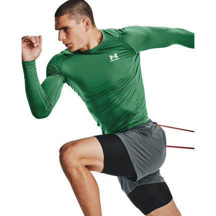 Under Armour Men's HeatGear Compression Long-Sleeve T-Shirt, Team Kelly Green (305)/White, S