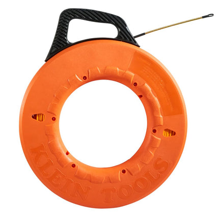Fish Tape 61 m is Non-Conductive Fiberglass, Flexible for Conduit Measuring as Pull Line Klein Tools 56014