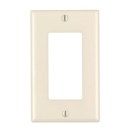 Leviton Decora 1-Gang Wallplate, Standard Size, Thermoset, Device Mount, 80401-00T, Light Almond