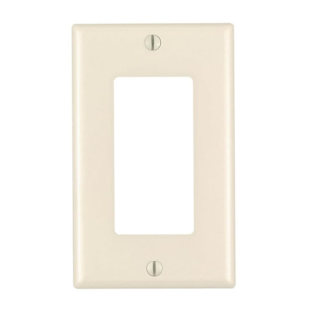 Leviton Decora 1-Gang Wallplate, Standard Size, Thermoset, Device Mount, 80401-00T, Light Almond