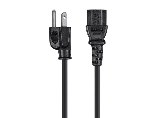 Monoprice 6ft 18AWG Power Cord Cable w/ 3 Conductor PC Power Connector Socket, 10A (NEMA 5-15P to IEC-320-C13)
