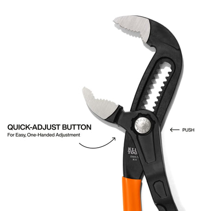 Klein Tools D5057B 7-Inch Quick-Adjust Klaw Pump Pliers, Compact Design with V-Jaw and Hardened Teeth for Maximum Torque
