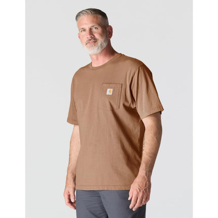 Carhartt Men's Loose Fit Heavyweight Short-sleeve Pocket T-shirt, Italian Clay, XS