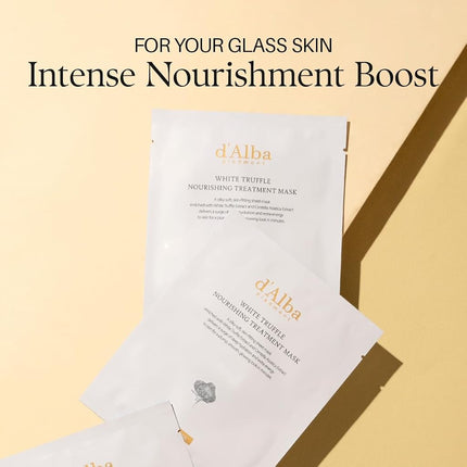 d’Alba Italian White Truffle Nourishing Treatment Mask 10pcs, Vegan Skincare, Nourishing and Soothing Sheet Mask with White Truffles for Dry and Tired Skin, Safe for Sensitive Skin, Deep Hydration Mask, Korean Skincare (25ml*5packs*2set)
