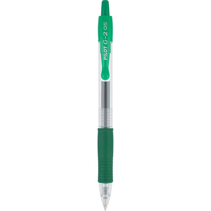 Pilot G2 Retractable Premium Gel Ink Roller Ball Pens, Extra Fine Point, Green Ink, Dozen Box -31005